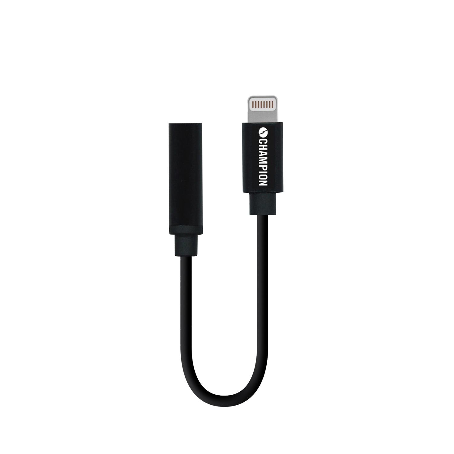 Adaptateur Lightning vers 3,5 mm Lightning Noir