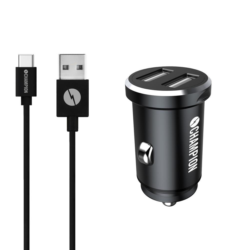 Chargez et synchronisez USB-C Voiture Double Noir