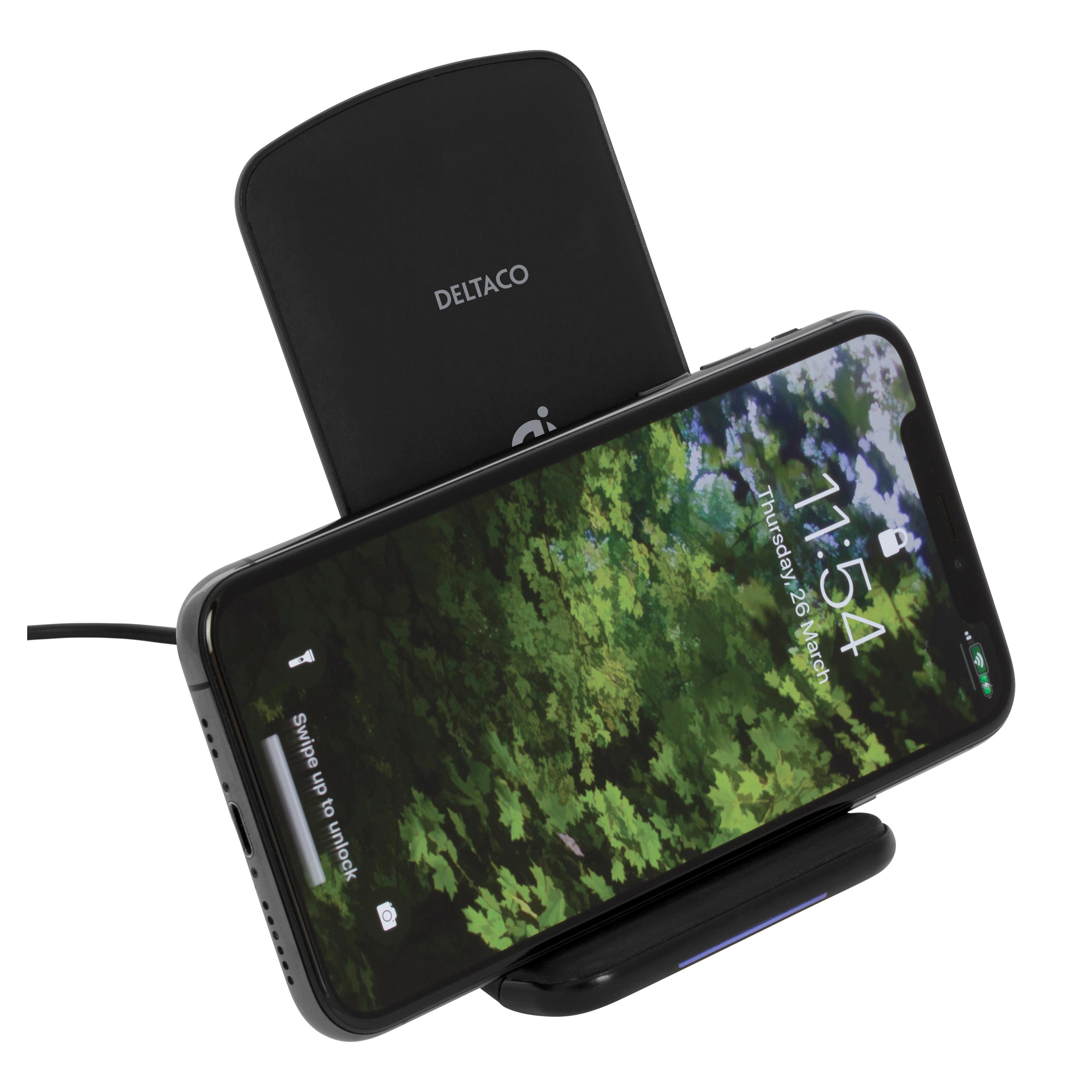 10W QI Stand Chargeur sans fil Noir