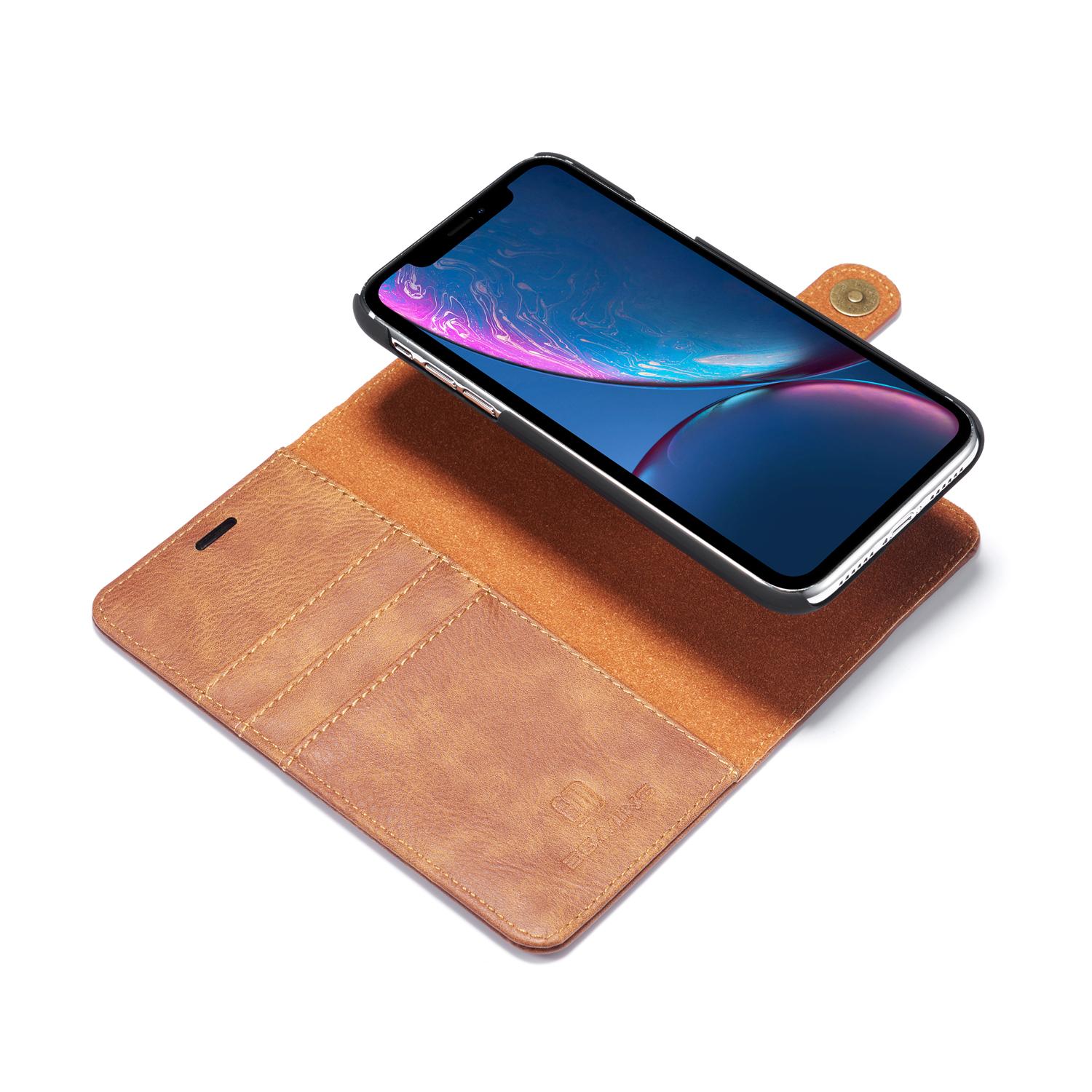 Étui portefeuille Magnet Wallet iPhone Xr, Cognac
