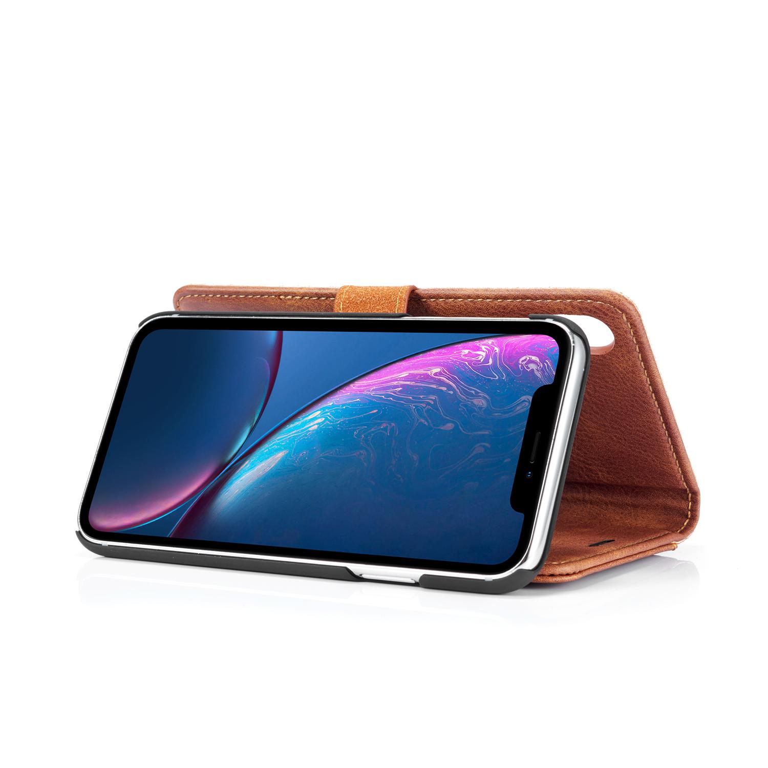 Étui portefeuille Magnet Wallet iPhone Xr, Cognac