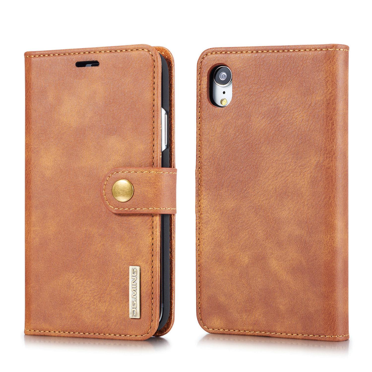 Étui portefeuille Magnet Wallet iPhone Xr, Cognac