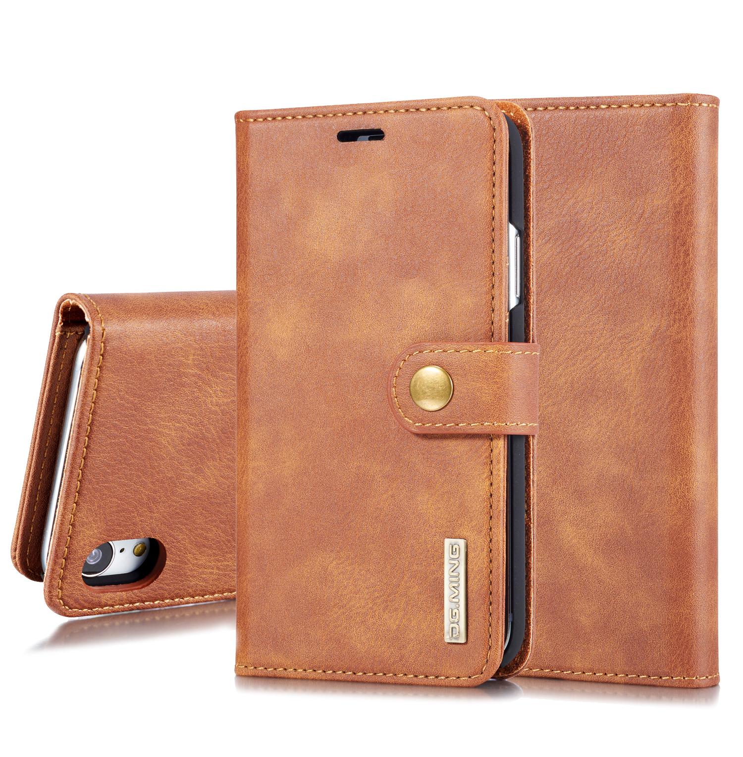 Étui portefeuille Magnet Wallet iPhone Xr, Cognac