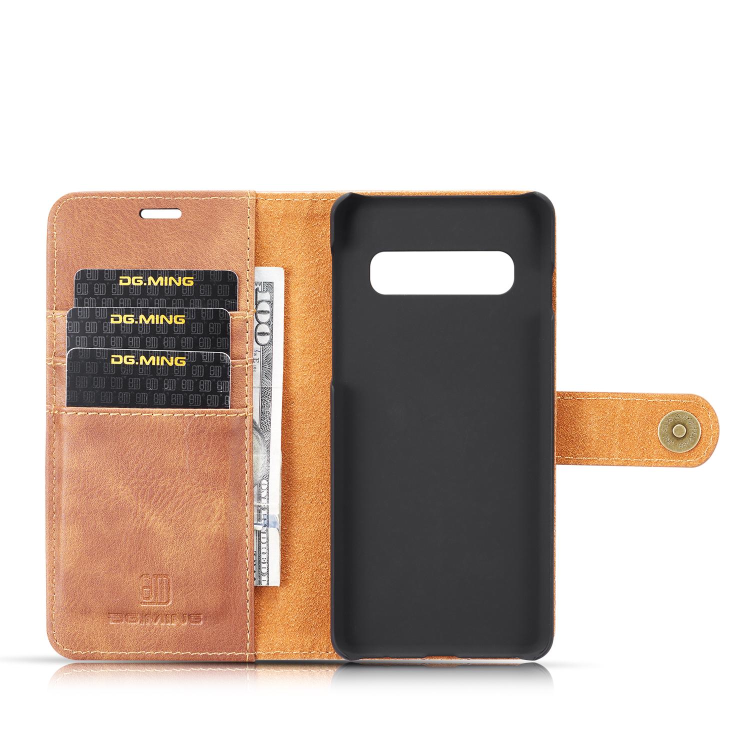 Étui portefeuille Magnet Wallet Samsung Galaxy S10 Plus, Cognac
