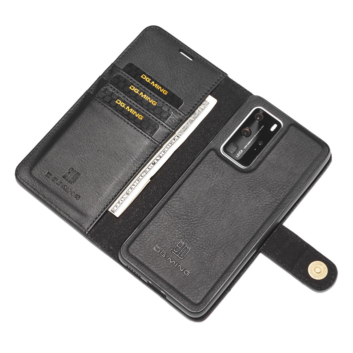 Étui portefeuille Magnet Wallet Huawei P40 Pro, Noir