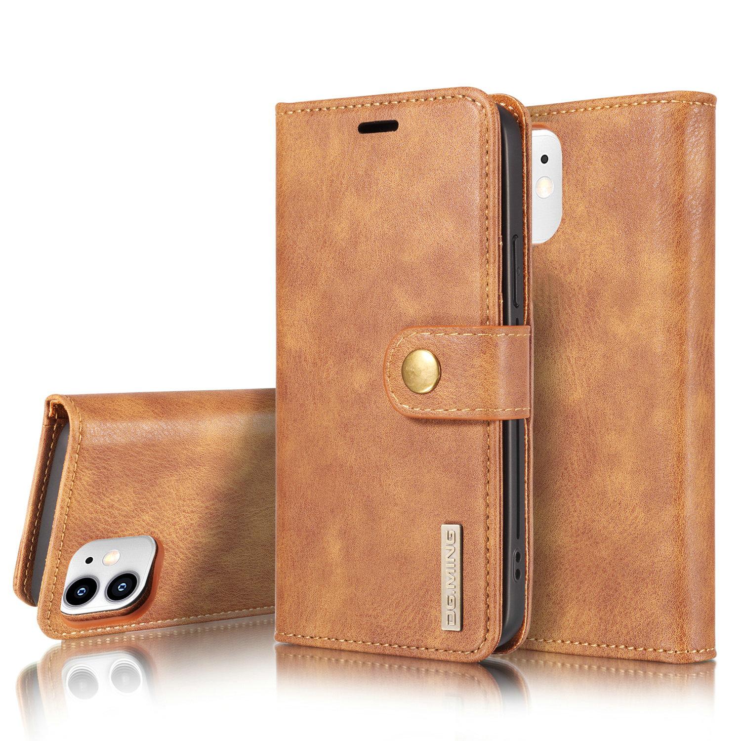 Étui portefeuille Magnet Wallet iPhone 12 Mini, Cognac