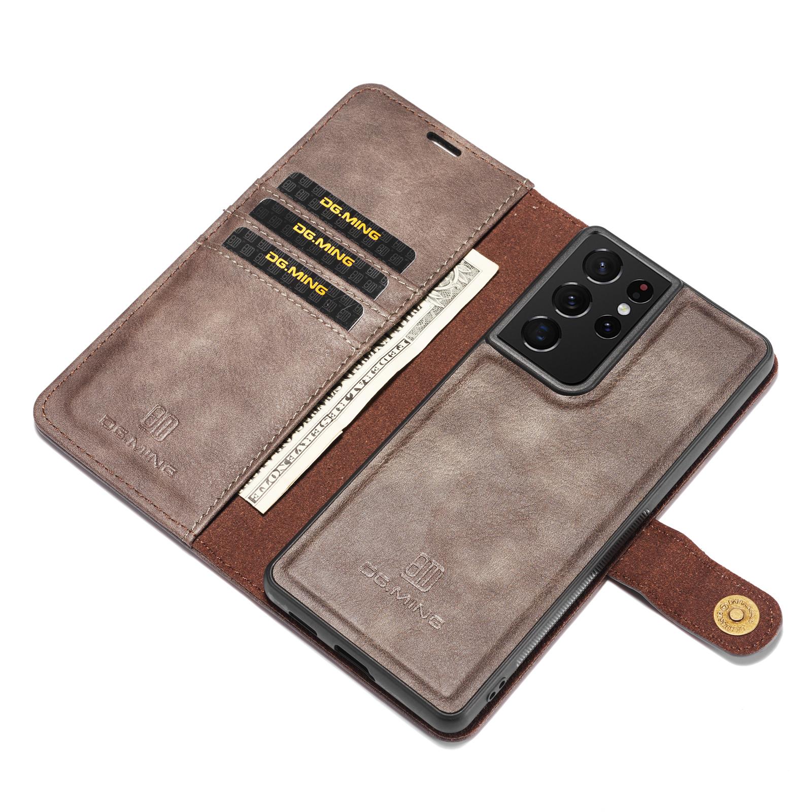 Étui portefeuille Magnet Wallet Samsung Galaxy S21 Ultra Brown