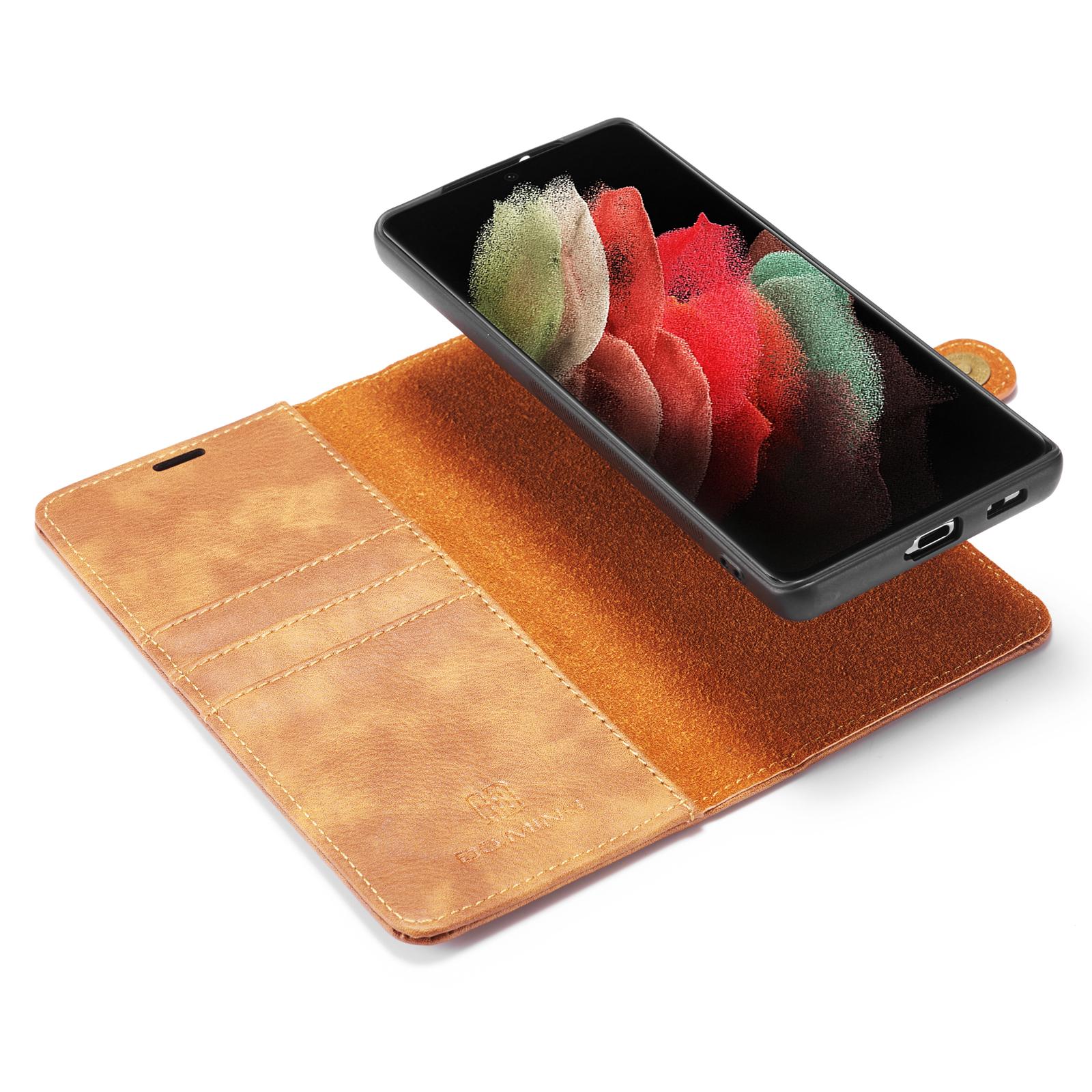 Étui portefeuille Magnet Wallet Samsung Galaxy S21 Ultra, Marron