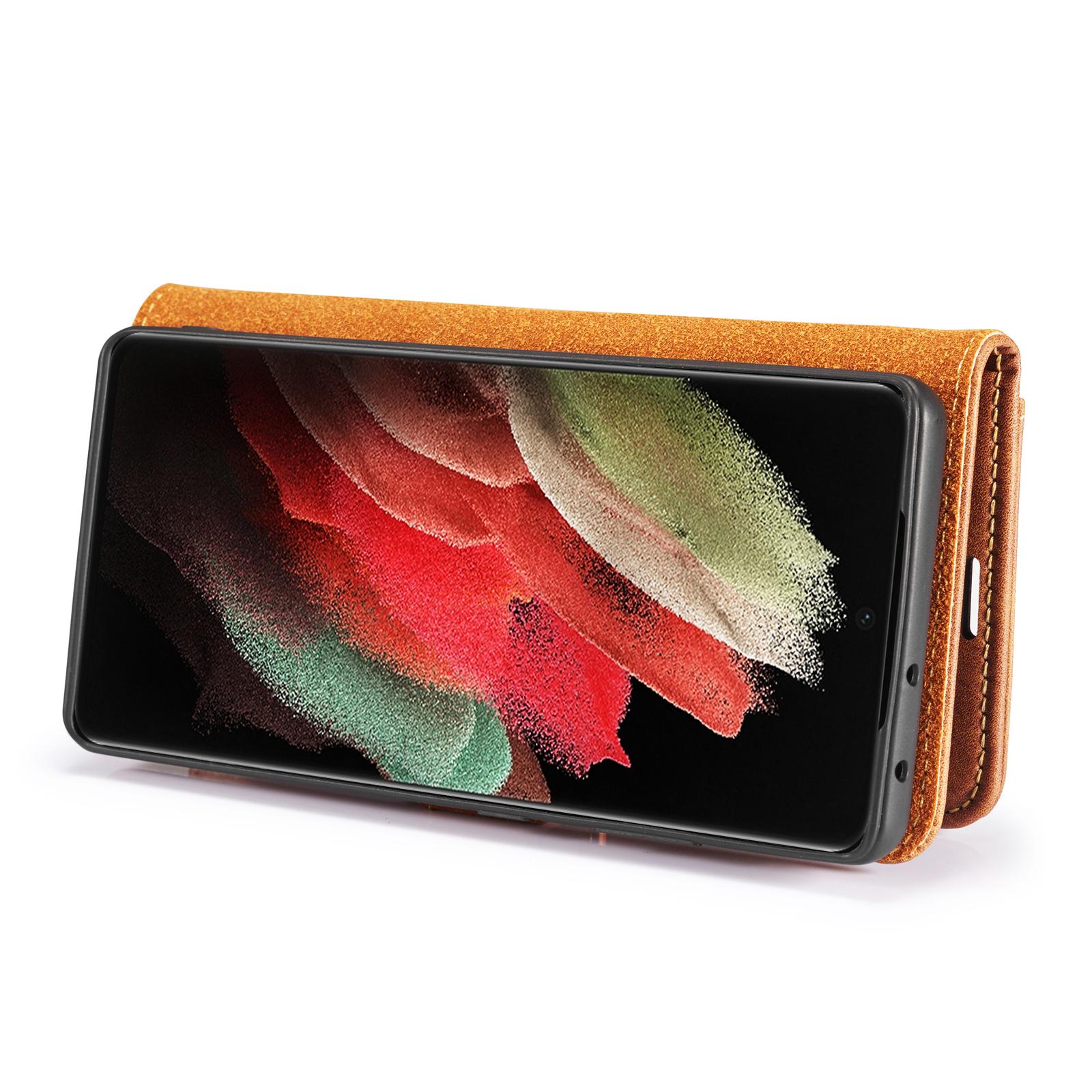 Étui portefeuille Magnet Wallet Samsung Galaxy S21 Ultra, Marron
