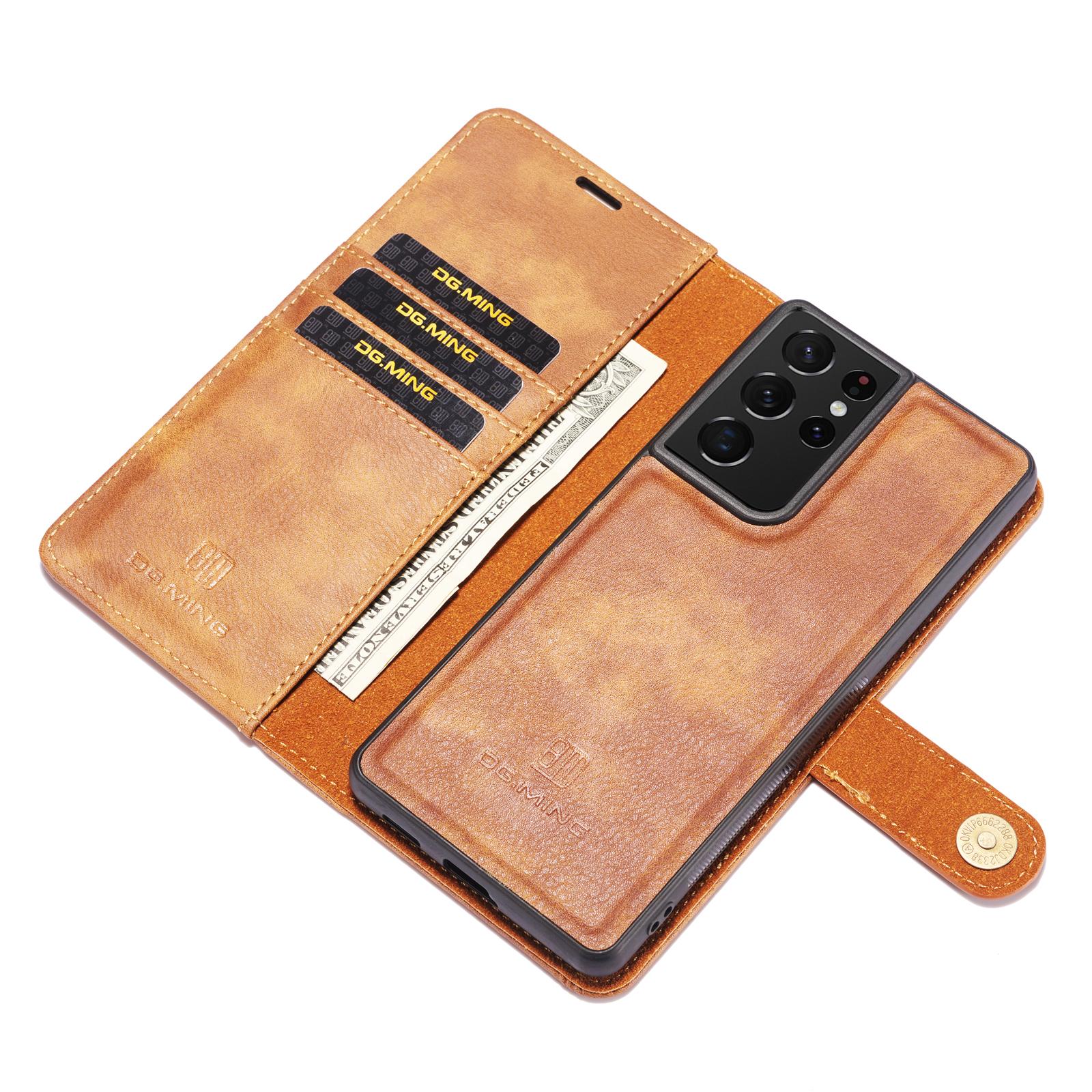 Étui portefeuille Magnet Wallet Samsung Galaxy S21 Ultra, Marron