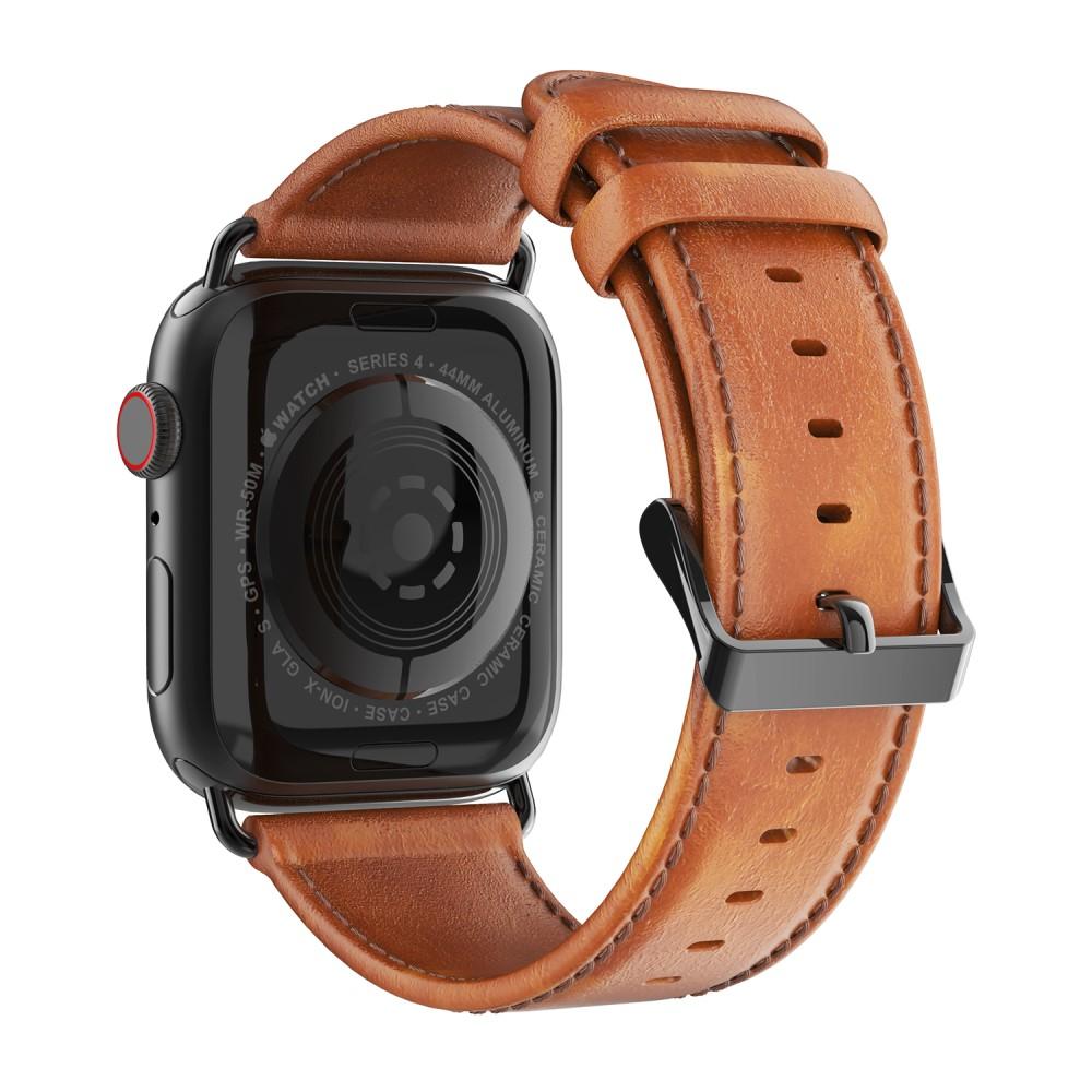 Bracelet en cuir Apple Watch 45mm Series 7, Tan