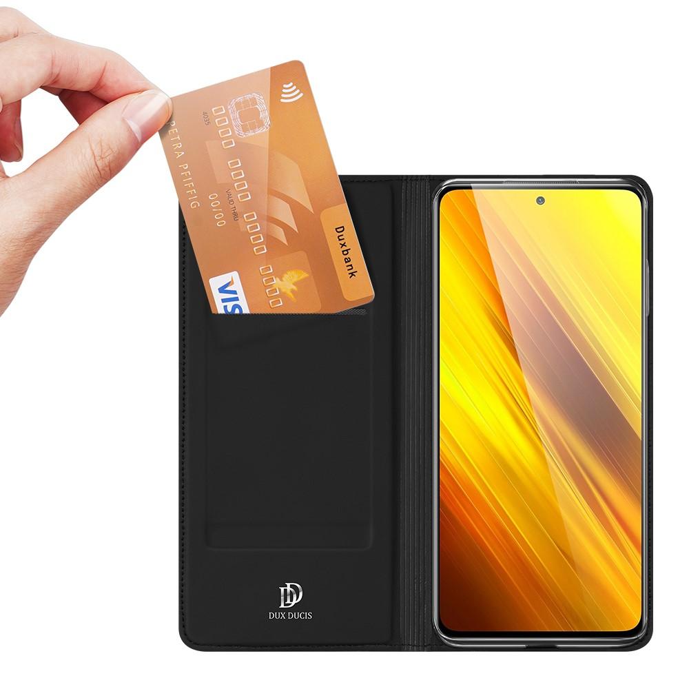 Étui portefeuille Skin Pro Series Xiaomi Poco X3 NFC, Noir
