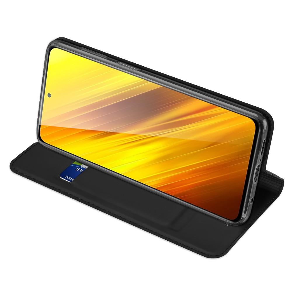 Étui portefeuille Skin Pro Series Xiaomi Poco X3 NFC, Noir