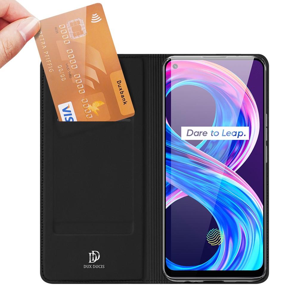 Étui portefeuille Skin Pro Series Realme 8 Pro, Noir