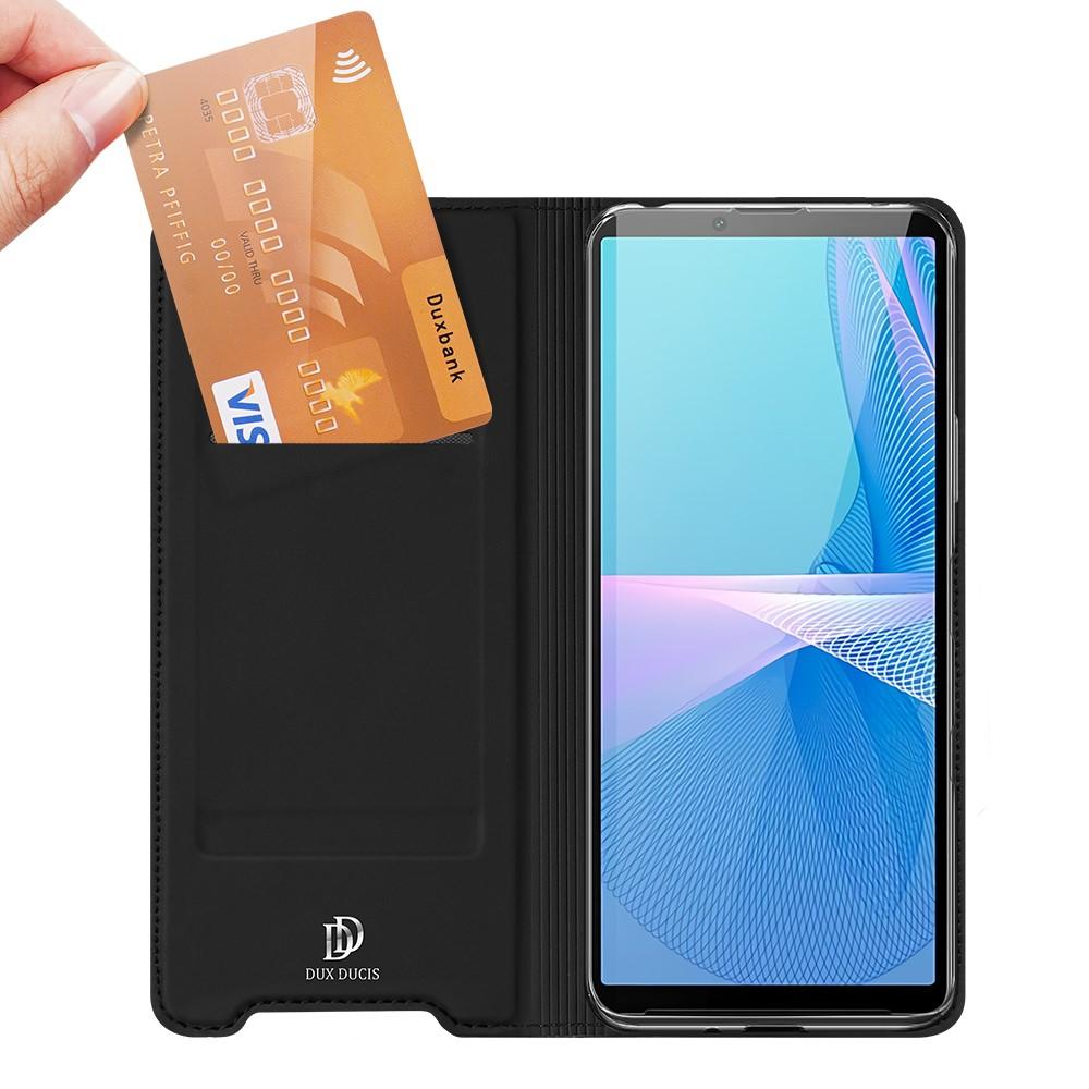 Étui portefeuille Skin Pro Series Sony Xperia 10 III, Noir