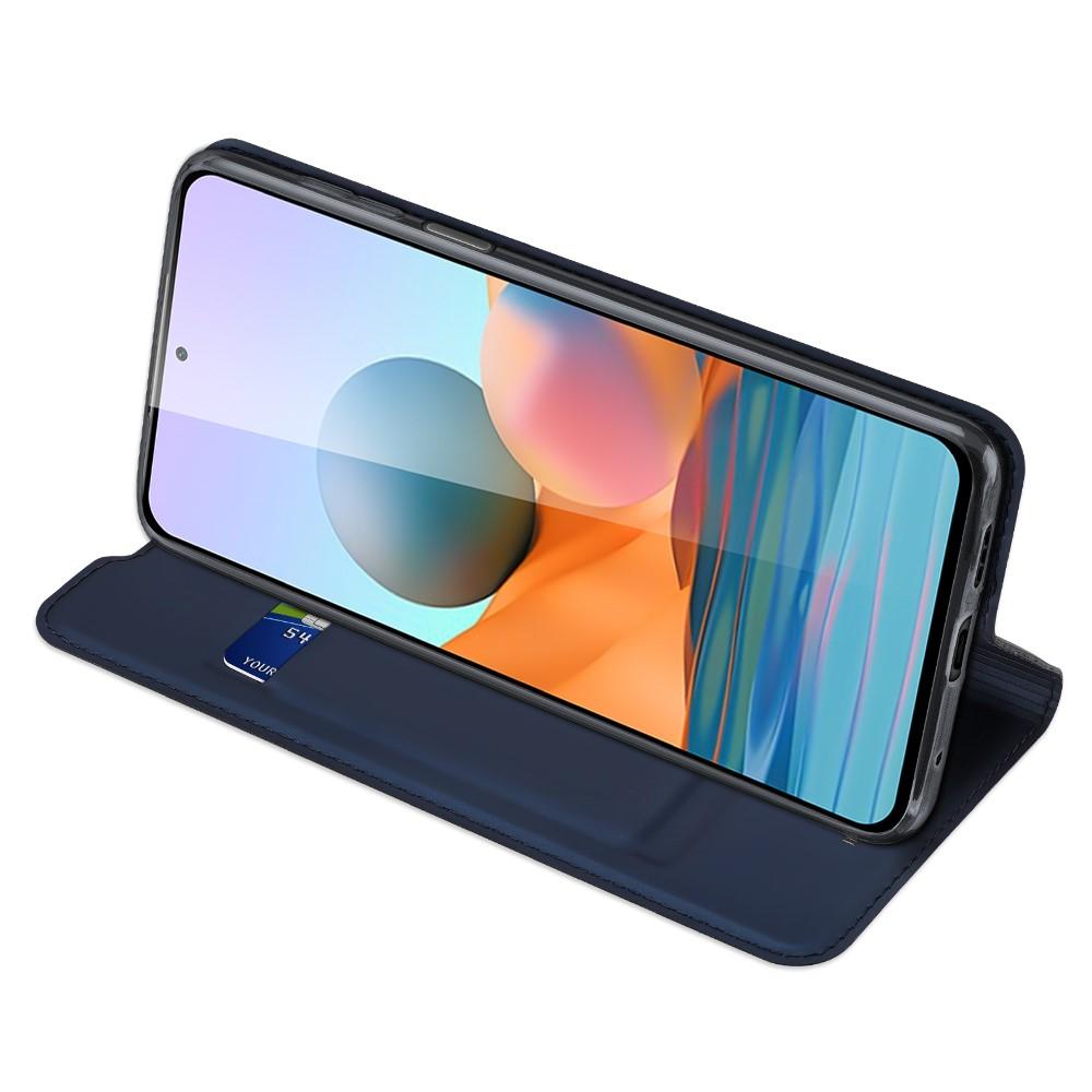 Étui portefeuille Skin Pro Series Xiaomi Redmi Note 10 Pro, Bleu