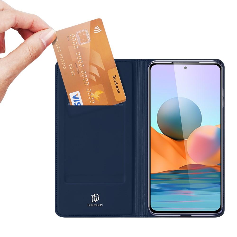 Étui portefeuille Skin Pro Series Xiaomi Redmi Note 10 Pro, Bleu