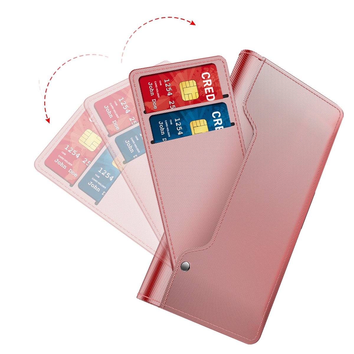 Étui portefeuille Miroir Sony Xperia 10 VII, rose doré