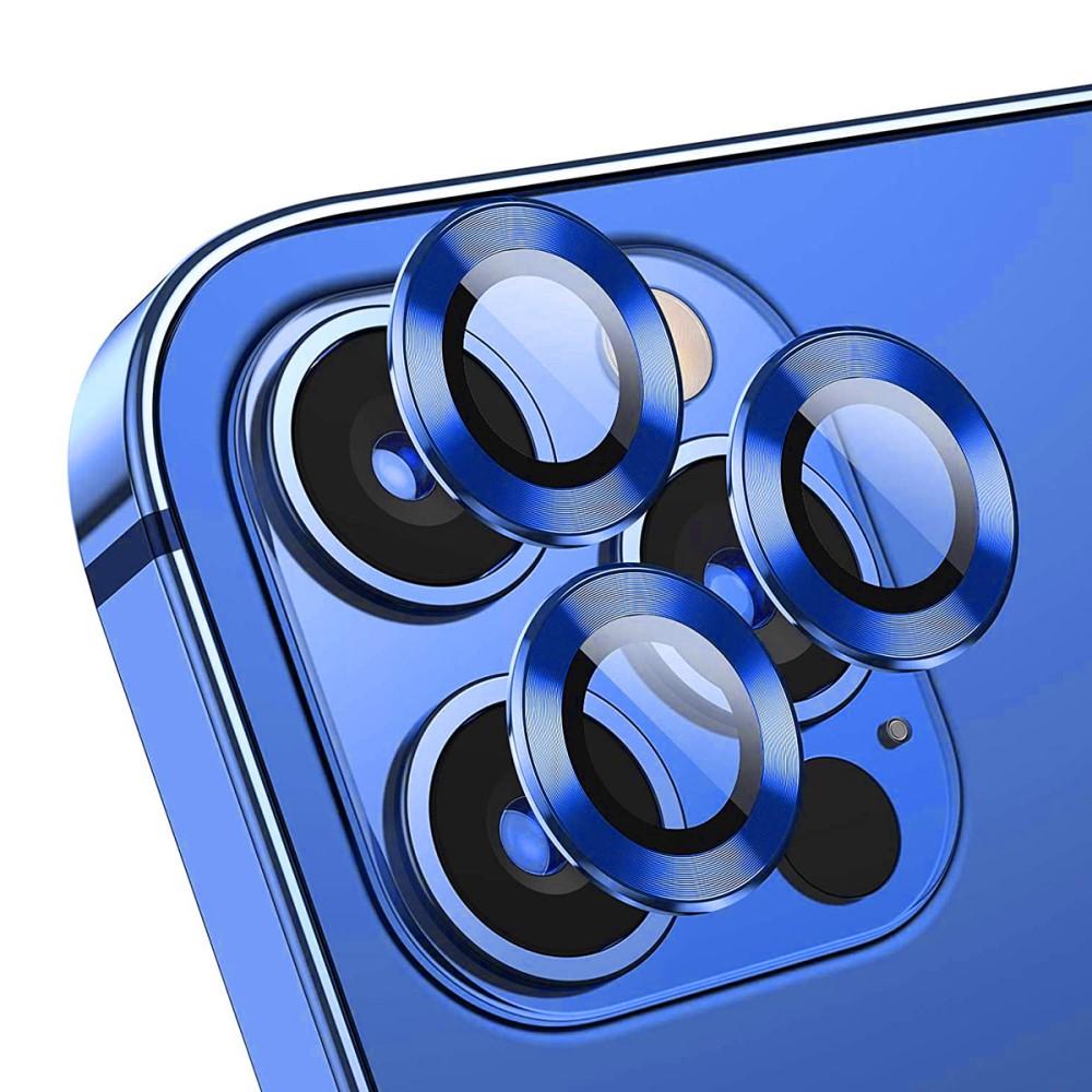 Protecteur d'objectif aluminium verre trempé iPhone 12 Pro Bleu