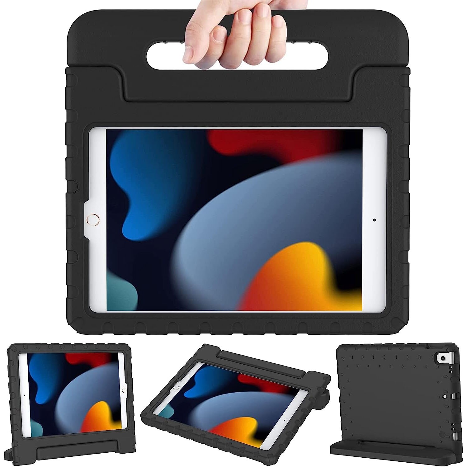 Coque antichoc pour enfants iPad 10.2 9th Gen (2021), noir