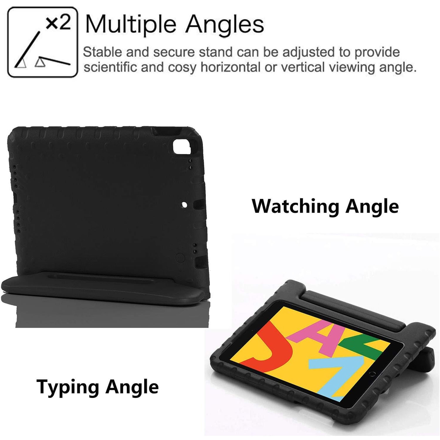 Coque EVA antichoc pour enfants Apple iPad 10.2 8th Gen (2020), Noir