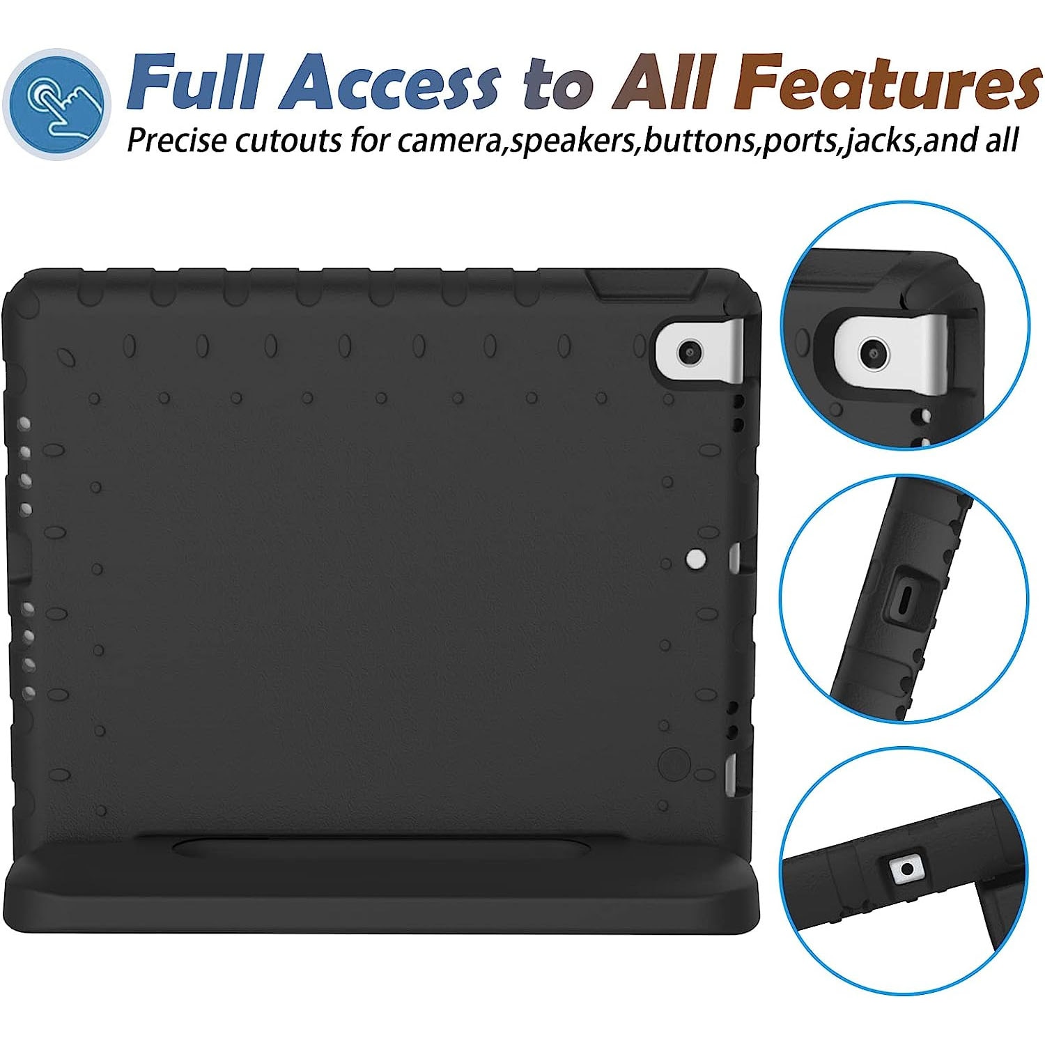 Coque EVA antichoc pour enfants Apple iPad 10.2 8th Gen (2020), Noir