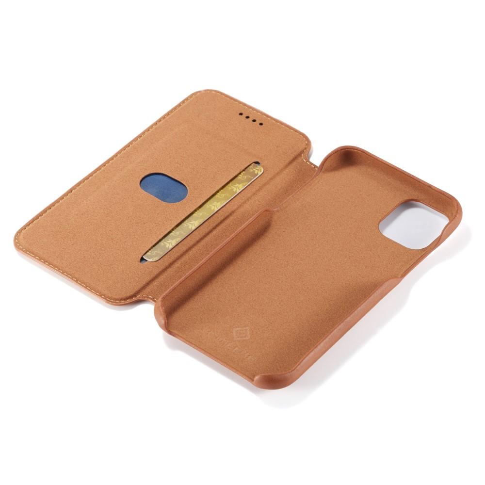 Étui portefeuille mince iPhone 11 Cognac