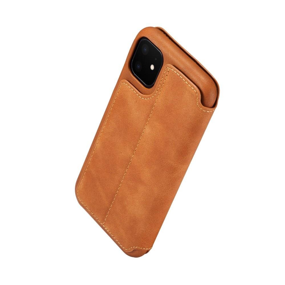 Étui portefeuille mince iPhone 11 Cognac