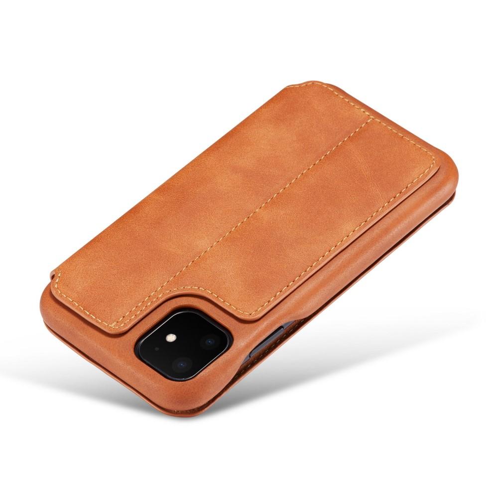 Étui portefeuille mince iPhone 11 Cognac