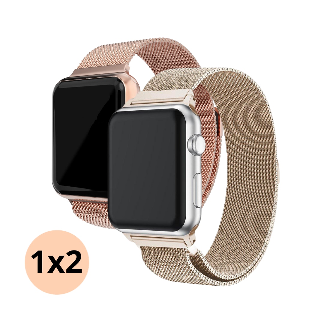 Kit pour Apple Watch 41mm Series 7 Bracelet milanais, champagne d'or & or rose