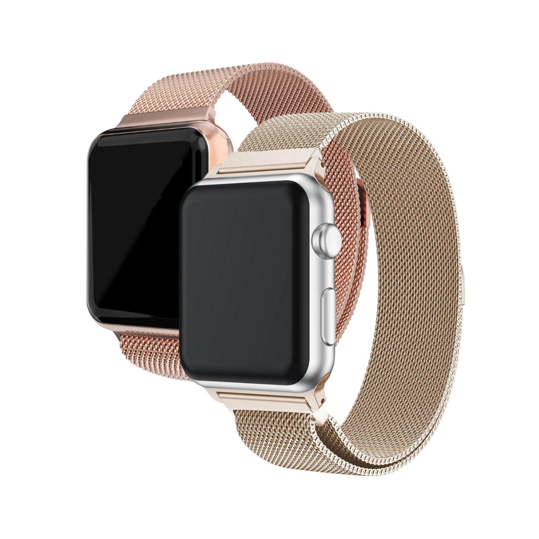 Kit pour Apple Watch 42mm Bracelet milanais, champagne d'or & or rose