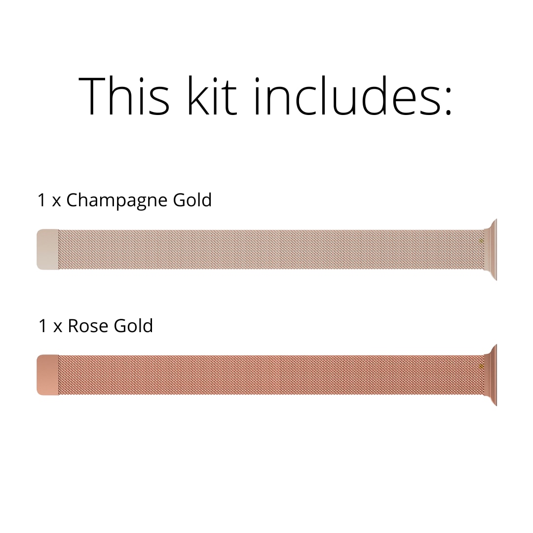 Kit pour Apple Watch 41mm Series 9 Bracelet milanais, champagne d'or & or rose