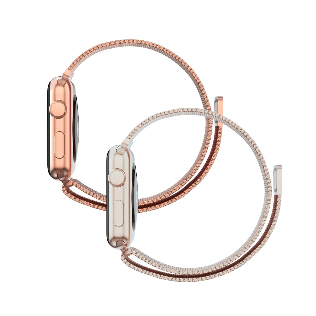 Kit pour Apple Watch Ultra 49mm Bracelet milanais, champagne d'or & or rose