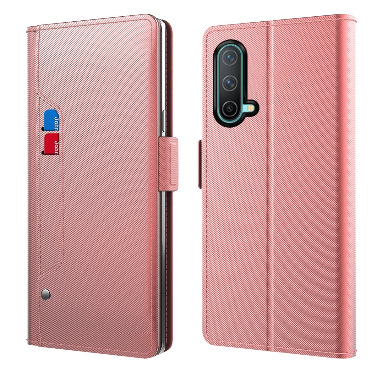 Étui portefeuille Miroir OnePlus Nord CE 5G Pink Gold