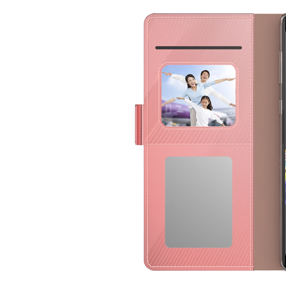 Étui portefeuille Miroir Samsung Galaxy S22 Ultra rose doré
