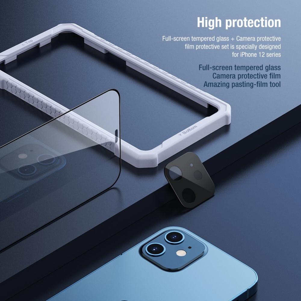 Protection d'écran + Protection pour lentille iPhone 12 Noir