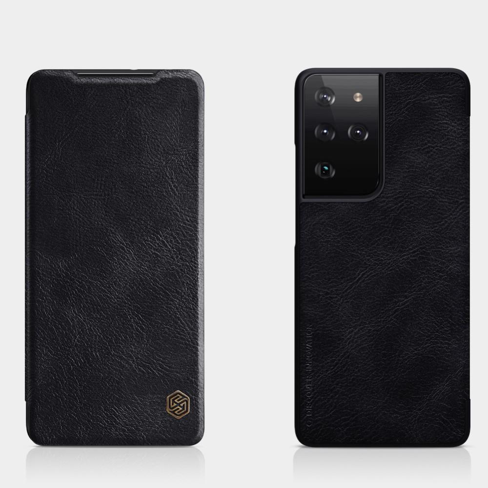 Qin Series Etuis en cuir Samsung Galaxy S21 Ultra Noir