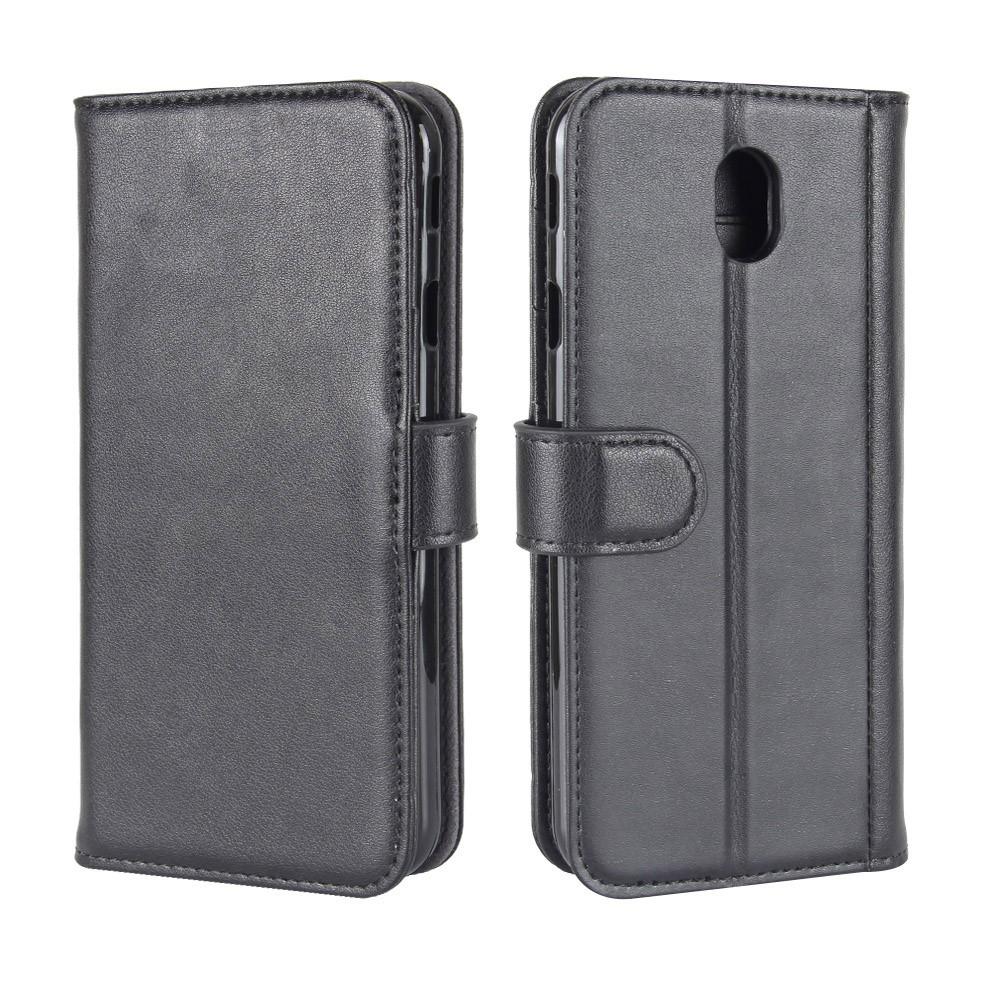 Étui en cuir veritable Samsung Galaxy J3 2017, Noir