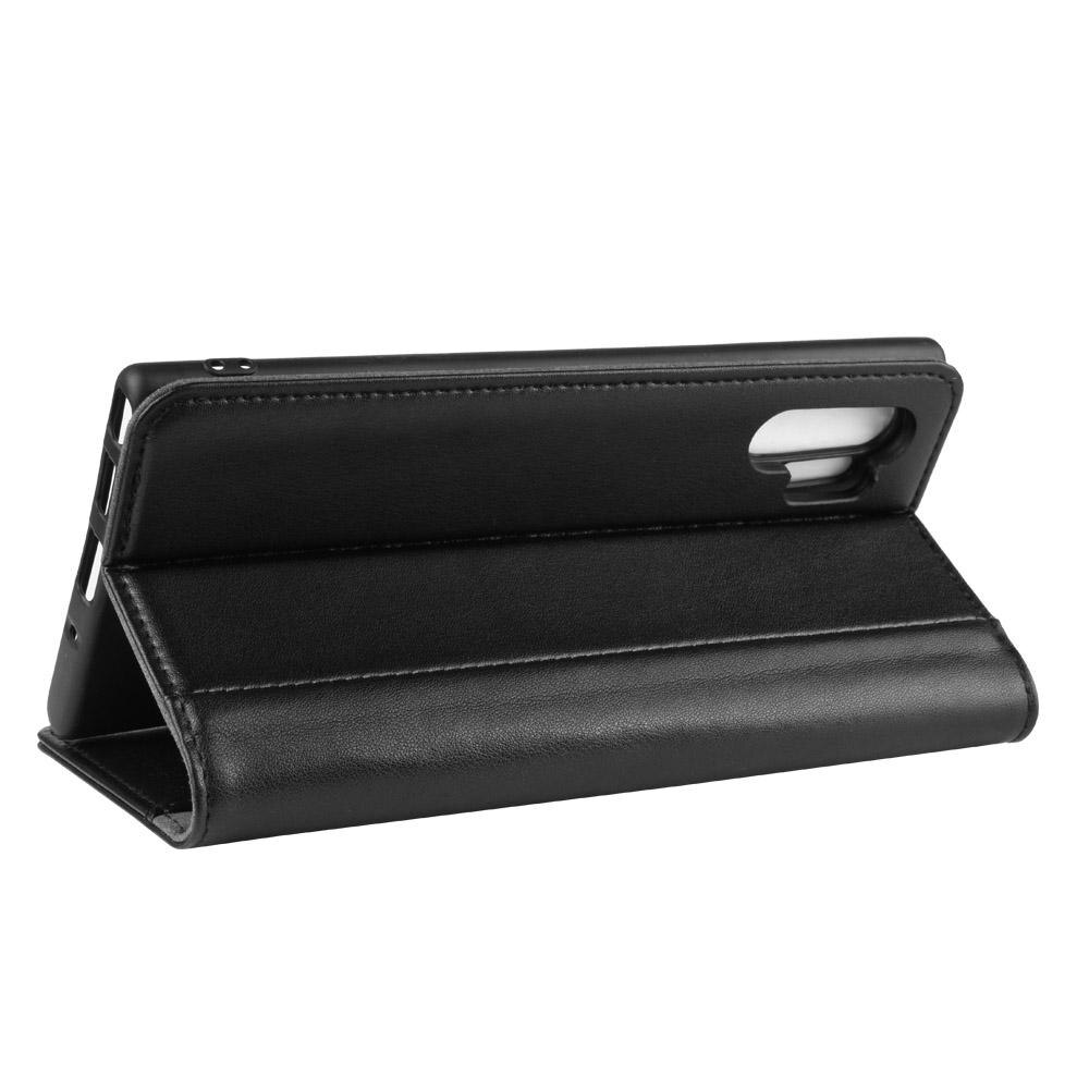 Étui en cuir veritable Samsung Galaxy Note 10 Plus, Noir