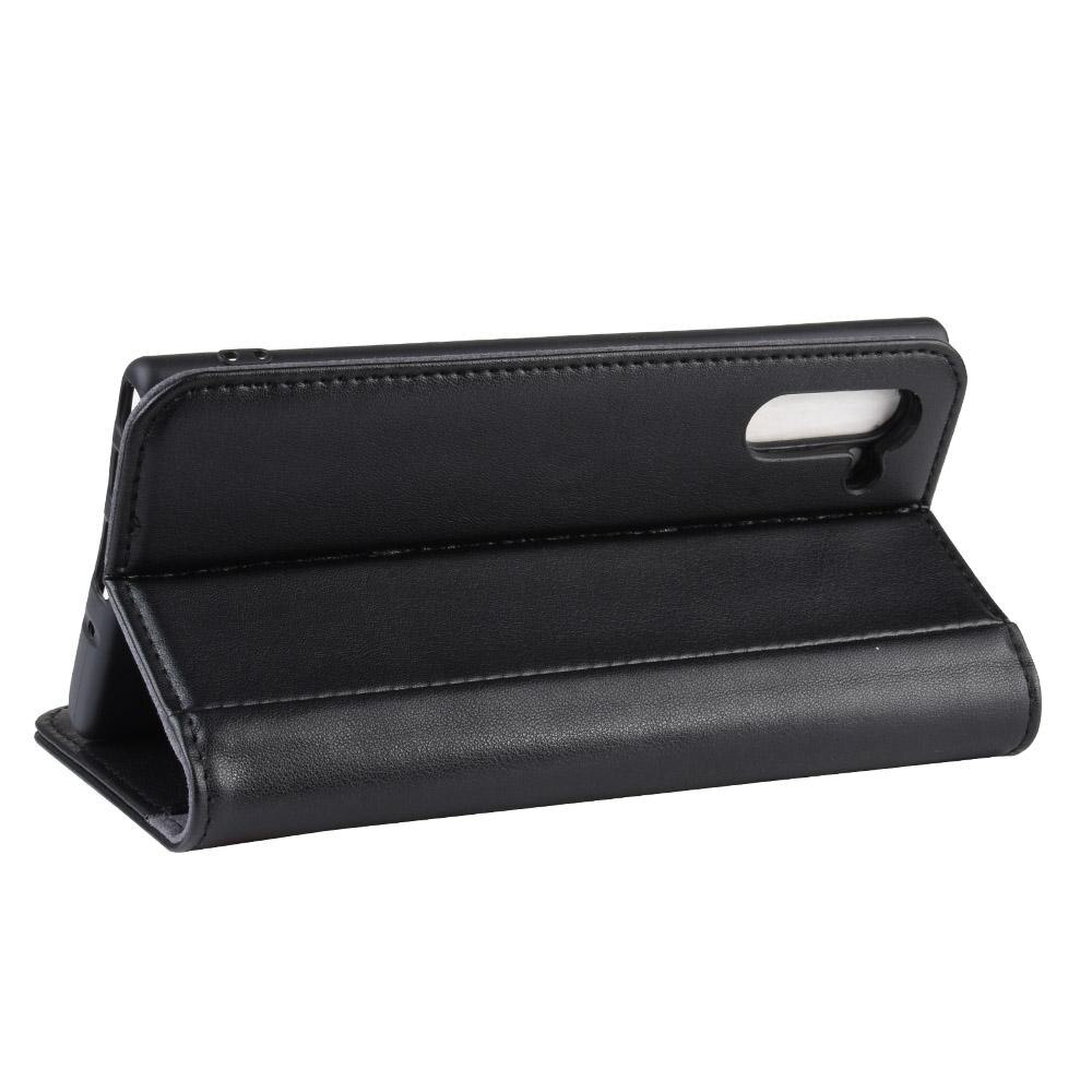 Étui en cuir veritable Samsung Galaxy Note 10, Noir