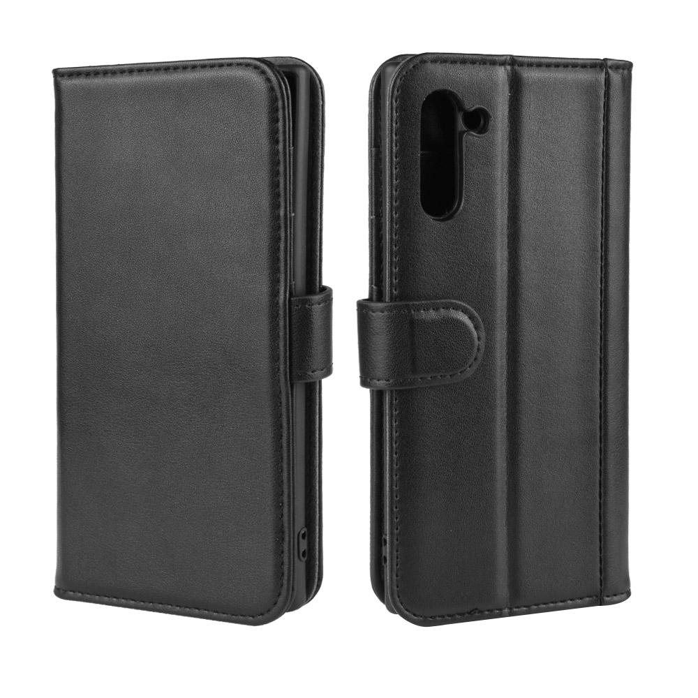 Étui en cuir veritable Samsung Galaxy Note 10, Noir