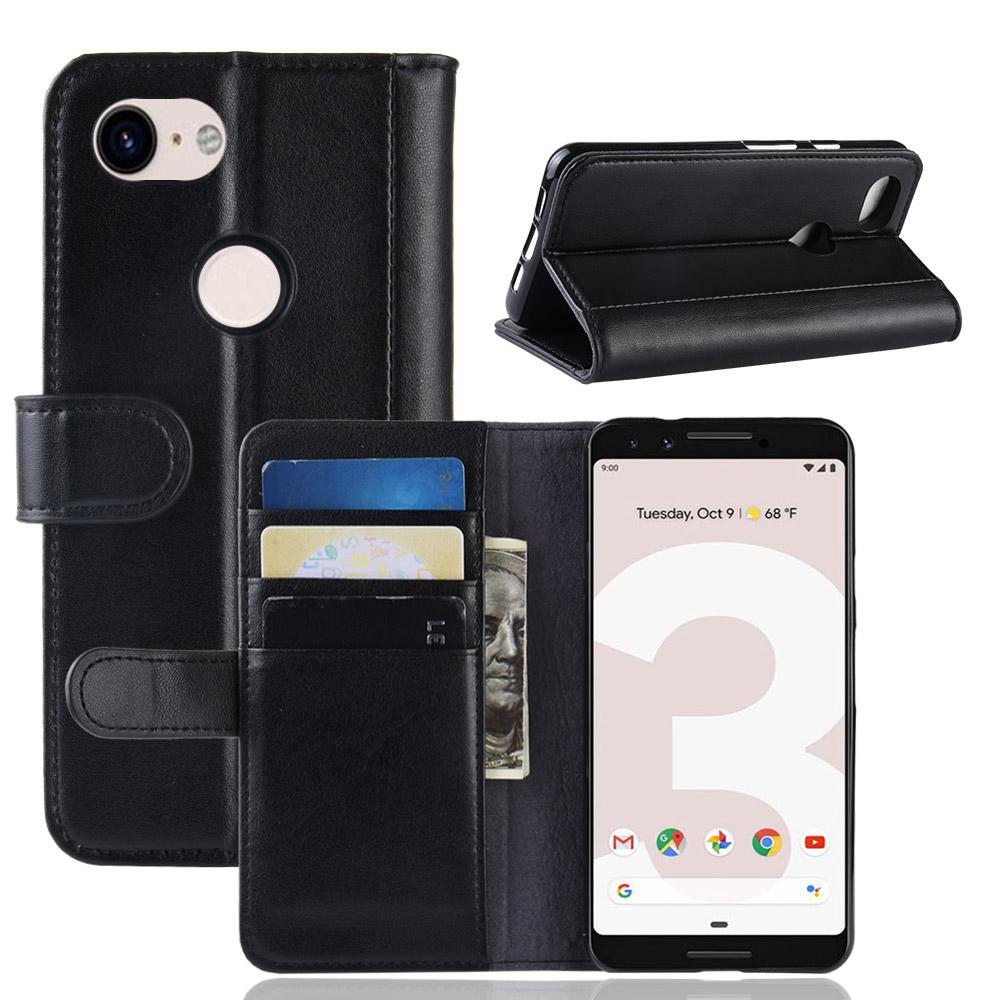 Étui en cuir veritable Google Pixel 3a, Noir