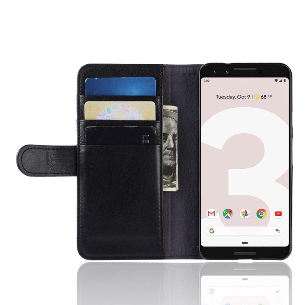 Étui en cuir veritable Google Pixel 3a, Noir