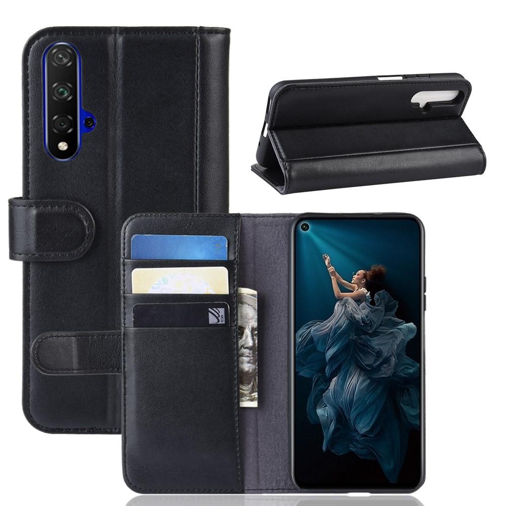 Étui en cuir veritable Huawei Honor 20, Noir