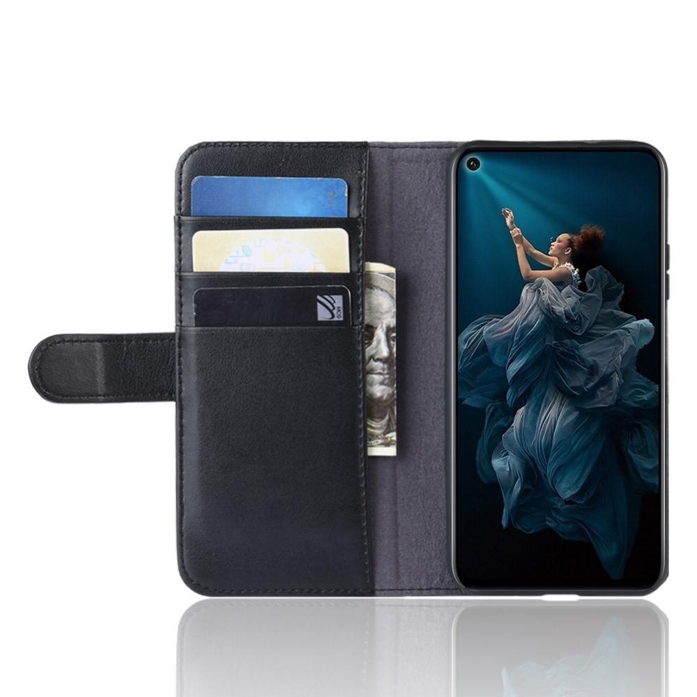 Étui en cuir veritable Huawei Honor 20, Noir
