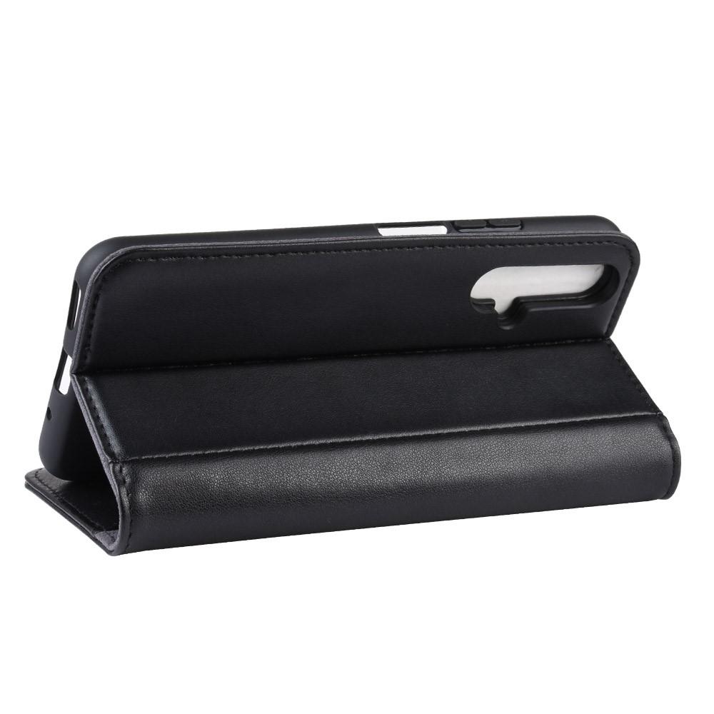Étui en cuir veritable Huawei Honor 20, Noir