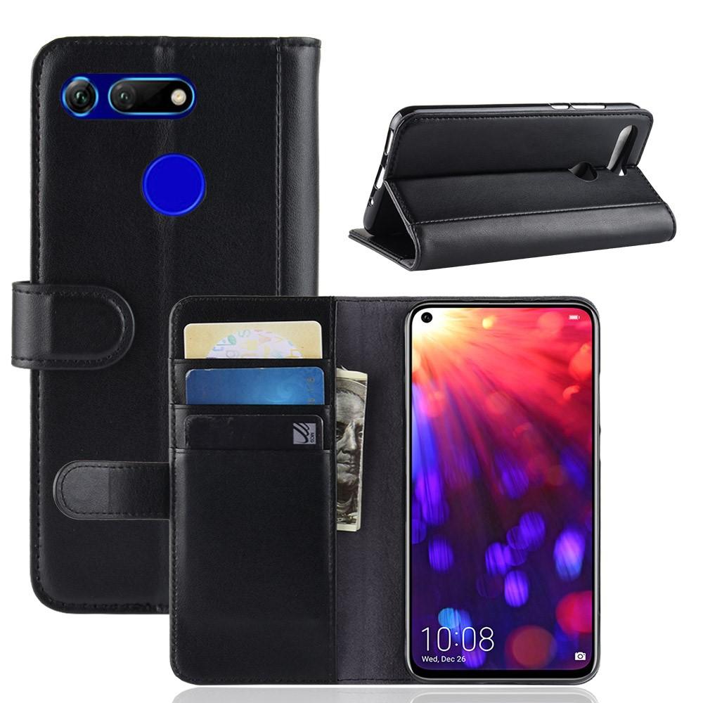 Étui en cuir veritable Huawei Honor View 20, noir