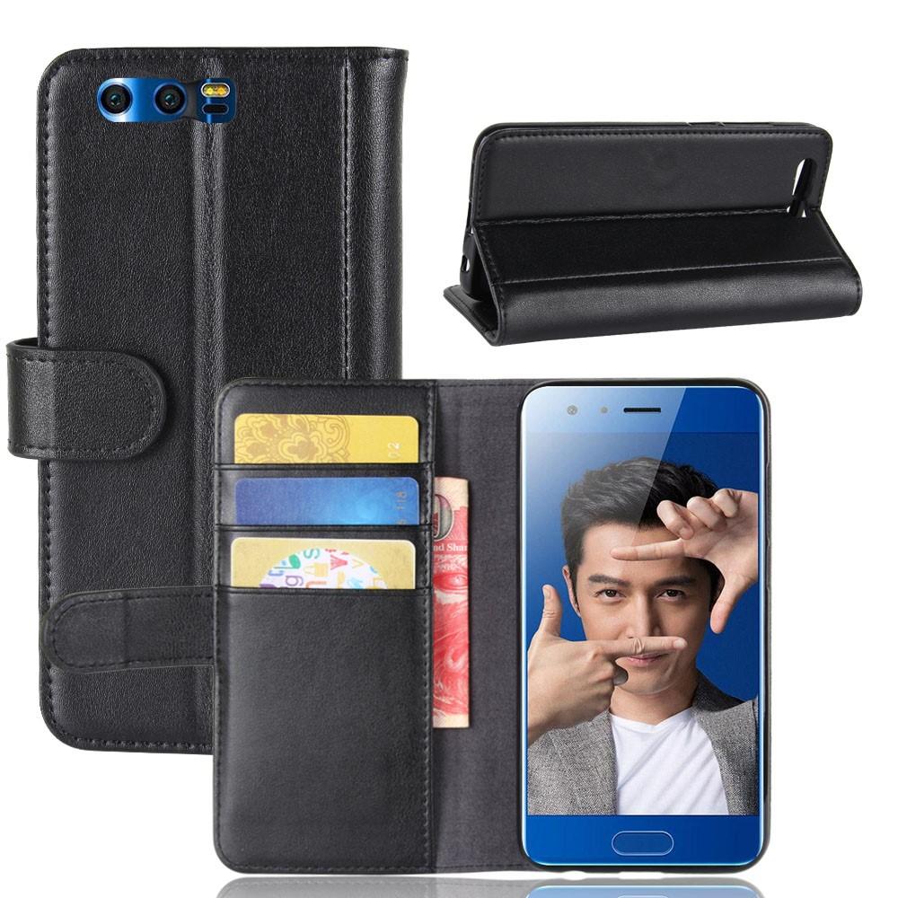 Étui en cuir veritable Huawei Honor 9, Noir
