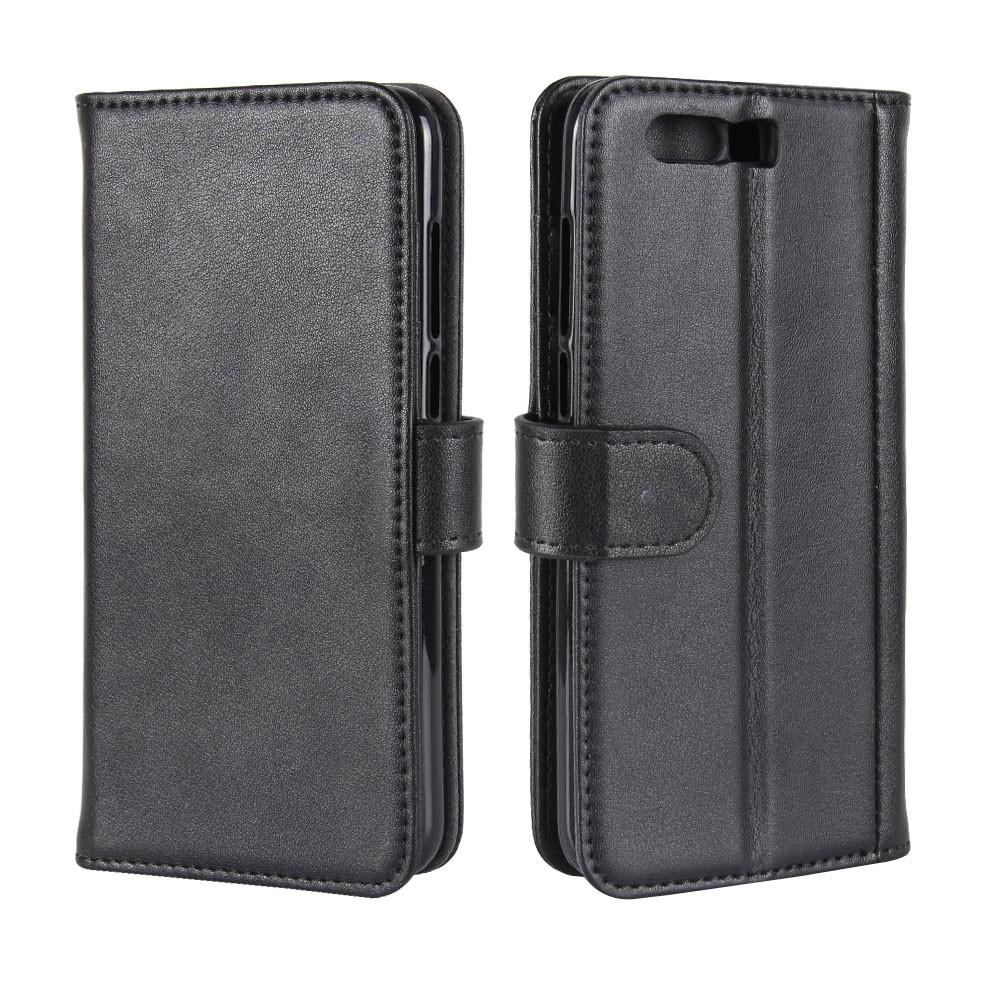 Étui en cuir veritable Huawei Honor 9, Noir
