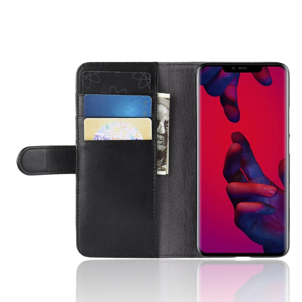 Étui en cuir veritable Huawei Mate 20 Pro, noir